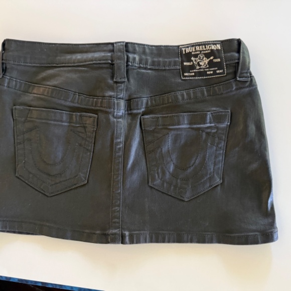 **True Religion Coated Black Mini Skirt** - Picture 4 of 7
